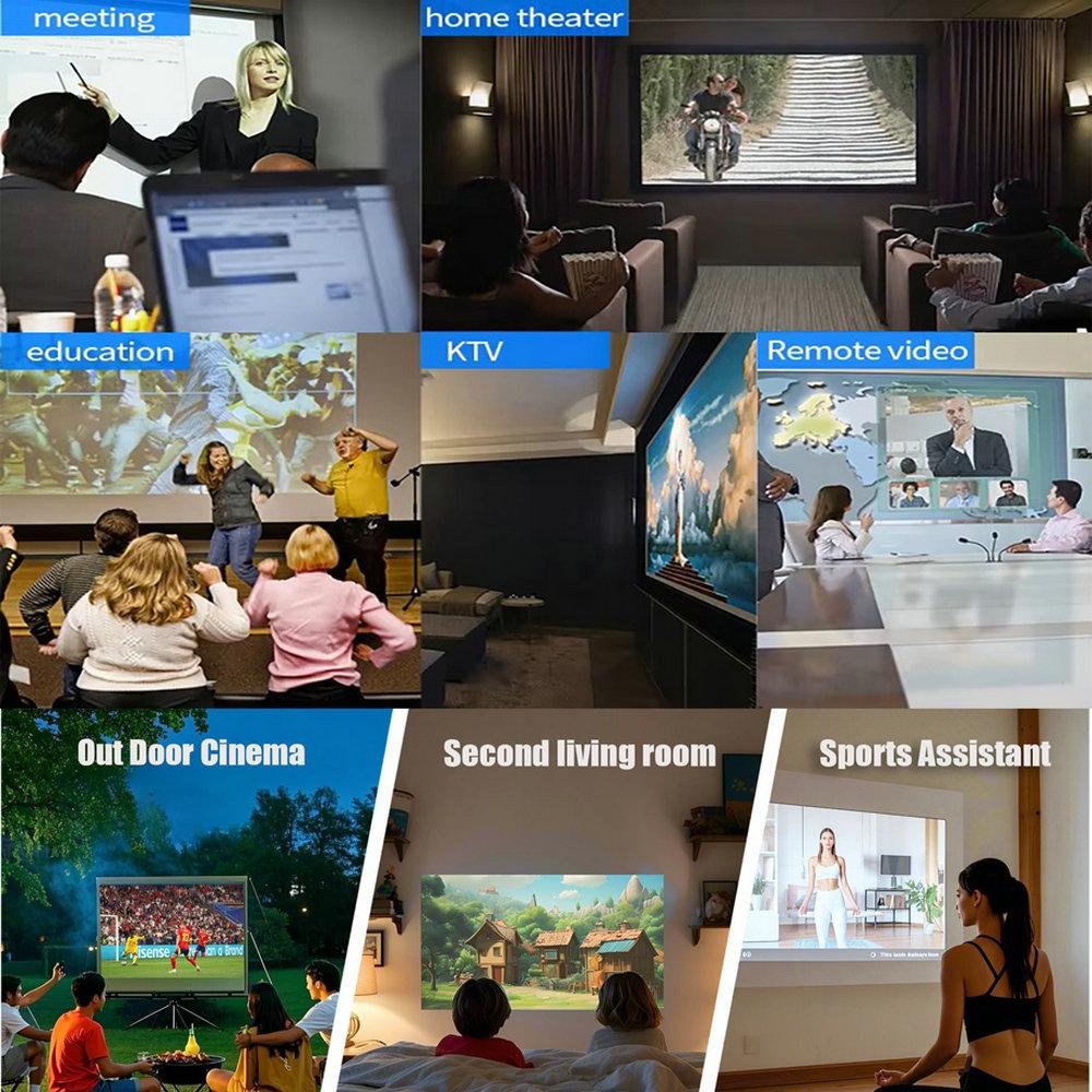 Vivicine Proiector portabil S500 Android 13 DLP 4K proiectoare native 1080P focalizare automată cu baterie de 15000 mAh pentru cinema, exterior, camping