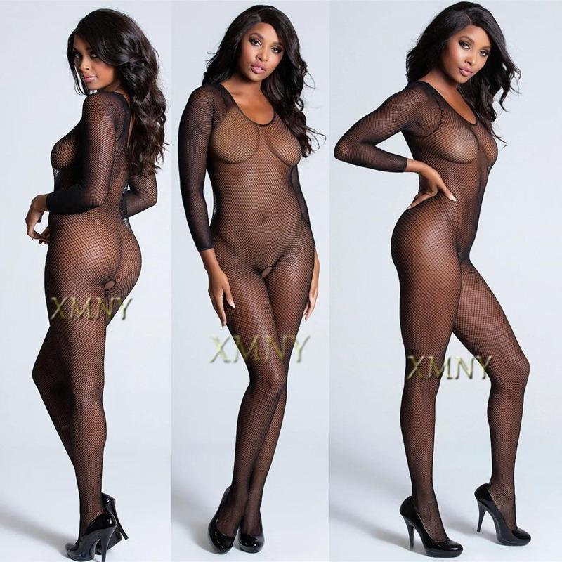 Sexy Adult Female Erotic Bodystockings Women Fishnet Open Crotch Catsuit Mesh Tights Lingerie Bodysuit Costumes Jumpsuit 651