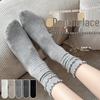 Women's White Mid-Calf Socks, Spring & Autumn Style, Paired with Birkenstocks; Girls' Lace Ruffled Long Socks, Perfect for Autumn & Winter.