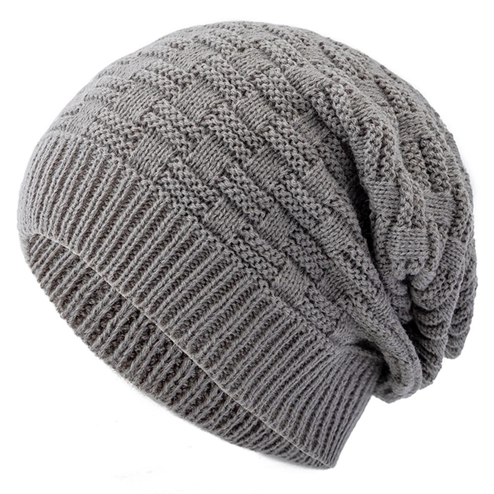 Unisex Slouchy Winter Hat Long Size Knitted Hat Casual Beanies For Men & Women Solid Bonnet Cap