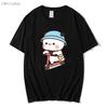 Cartoon Bubu Dudu Shirt Mochi Brownie Bear Bike Riding T-Shirts Women Kawaii Y2k Clothes Men Cartoon Top Summer Tees