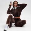 Fashion Women's Clothing Suit Velvet Solid Color Autumn and Winter Casual Zipper Stand-up Collar Long-sleeved Trousers Two-piece Set Women