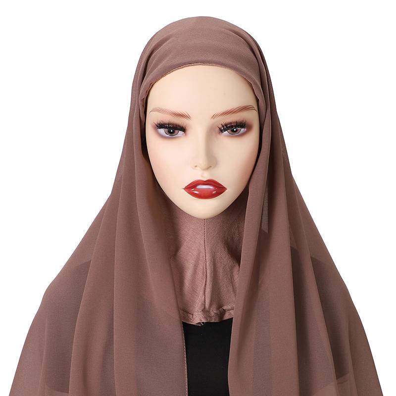 Full Cover Inner Muslim Chiffon Hijab Instant Scarf Islamic Cap Head Wear Caps Underscarf Bone Bonnet Headcover