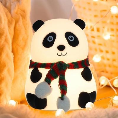 Panda Silicone Night Light for Kids, Rechargeable Silicone LED Lamp, 7-Colour Changing, Room Decor