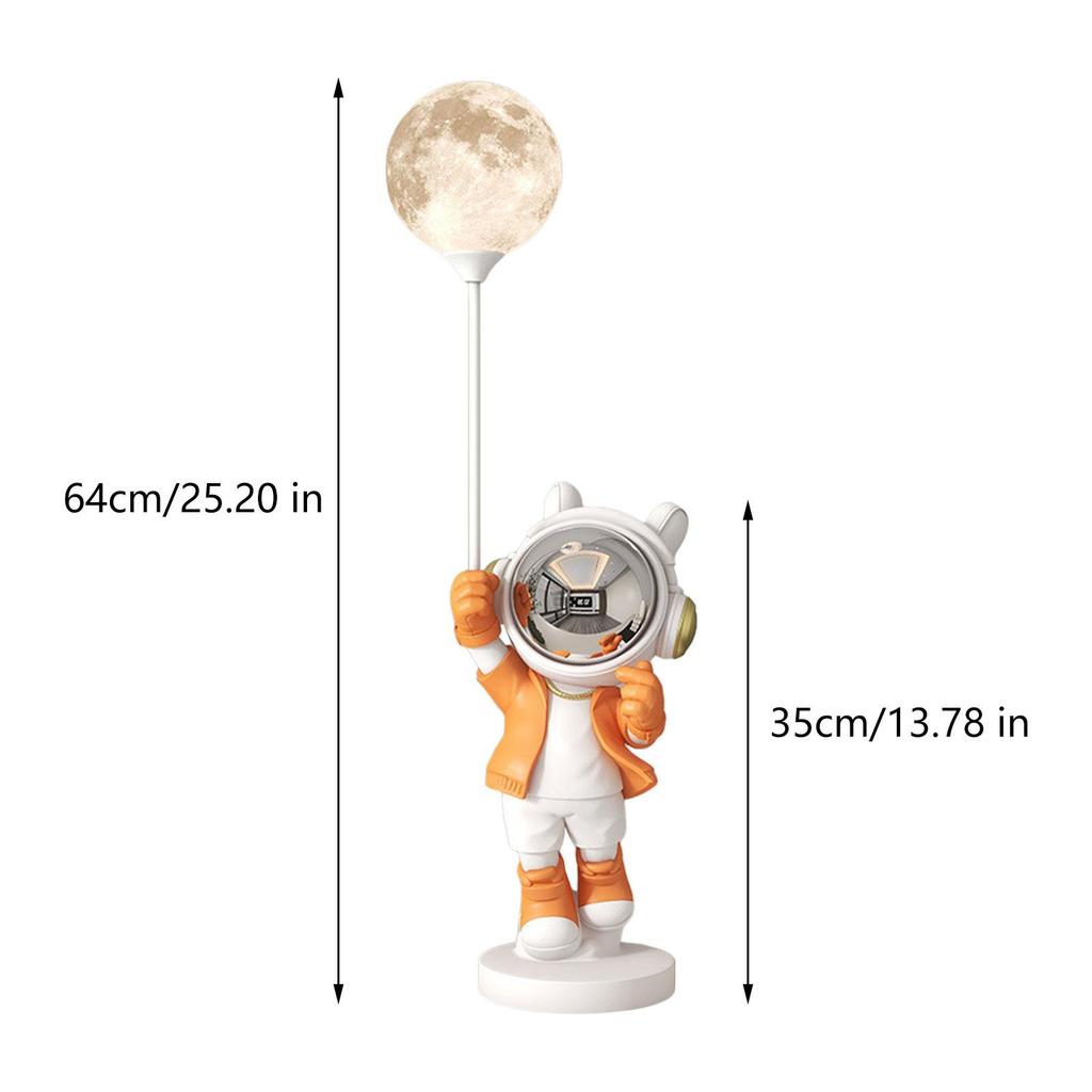 Astronaut Statue with Light Resin Figurine Artwork Gift Crafts Tabletop Ornament