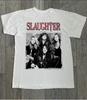 Slaughter Classic Hair Metal Band Graphic T-Shirt White S-5XL