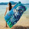 Genshin Impact Neuvillette Microfiber Blanket Quick Drying Beach Towels Oversized Printing Super Absorbent Pool Towel Blanket