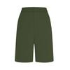 Women High Waist Straight Leg Tailored Bermuda Shorts Simple Design Office Style Knee Length Suit Shorts with Pockets