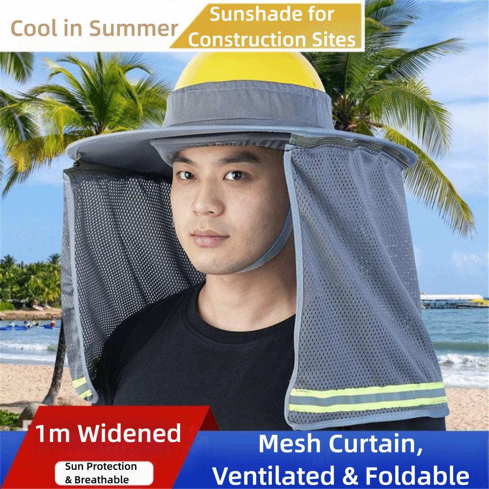 With Reflective Stripe Safety Hat Cap Visor Foldable Neck Shield Work Safety Helmet Cap