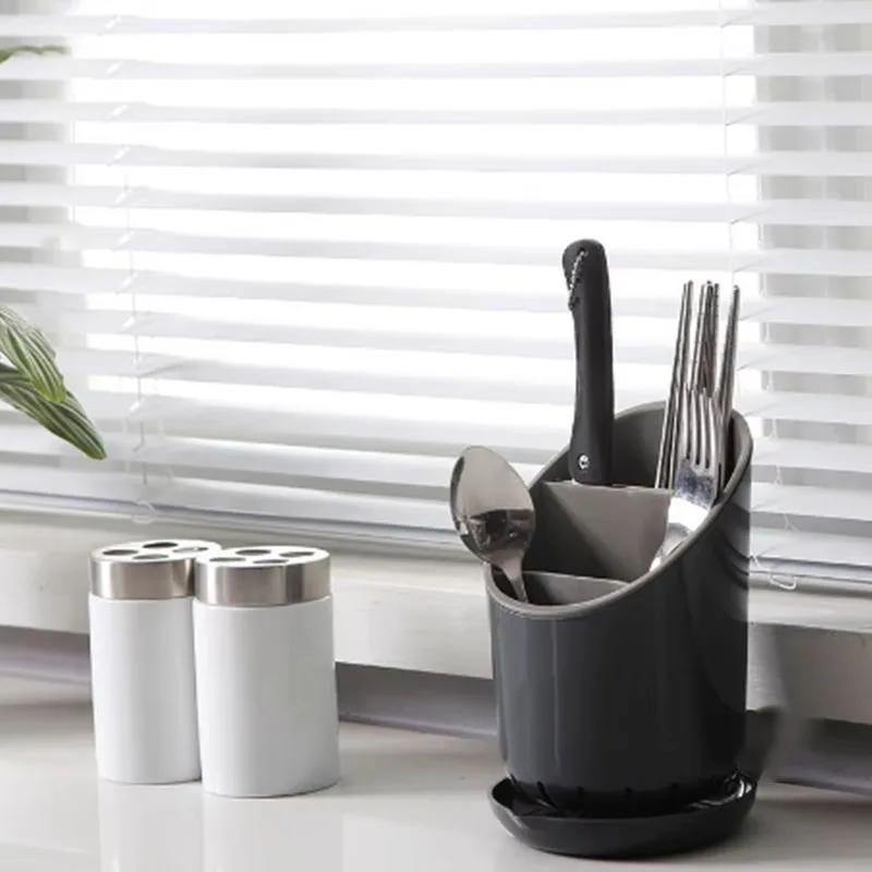 1pc Cutlery Storage Holder Plastic Drainer Drain Containers Drying Rack Tableware Table Knife Spoon Fork Container Kitchen Tool
