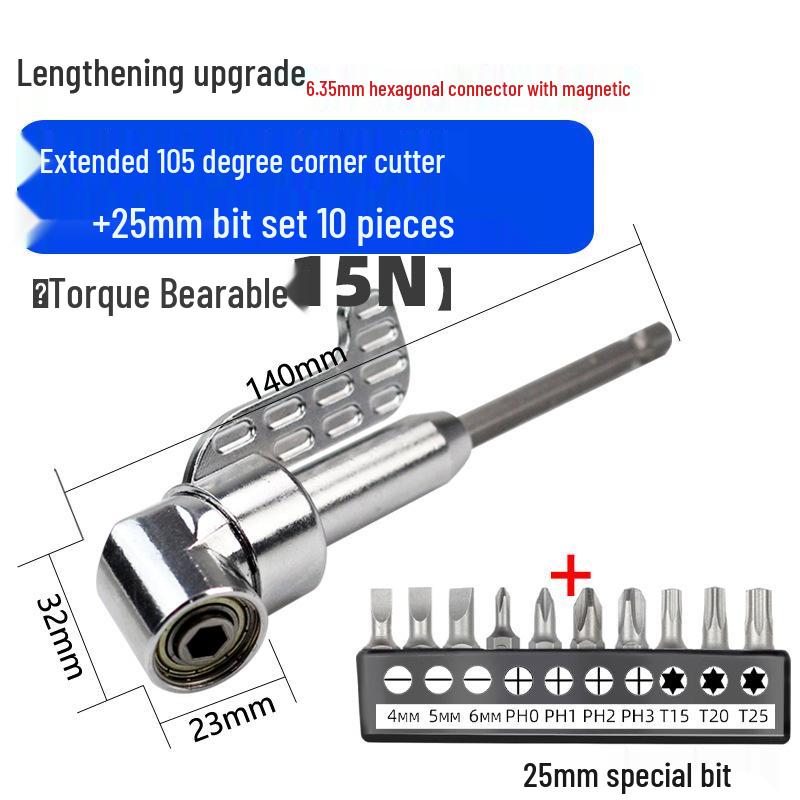 90° Hochdrehmoment Flexwellen-Adapter für Bohrmaschine & Schraubendreher