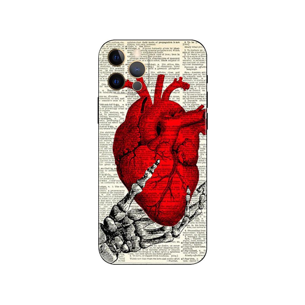 

Чохол для телефону з принтом людського скелета для iphone 14 5s 2020se 6 6s 7 8 plus x 10 XR XS 11 12 13 mini pro MAX black tpu back cover iphone 13pro MAX