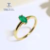 Natural Simple Gemstone Ring Mq 4*8mm Green Agate 18k Gold Over 925 Sterling Silver Fine Jewelry for Girls Daily Wear Nice Gift