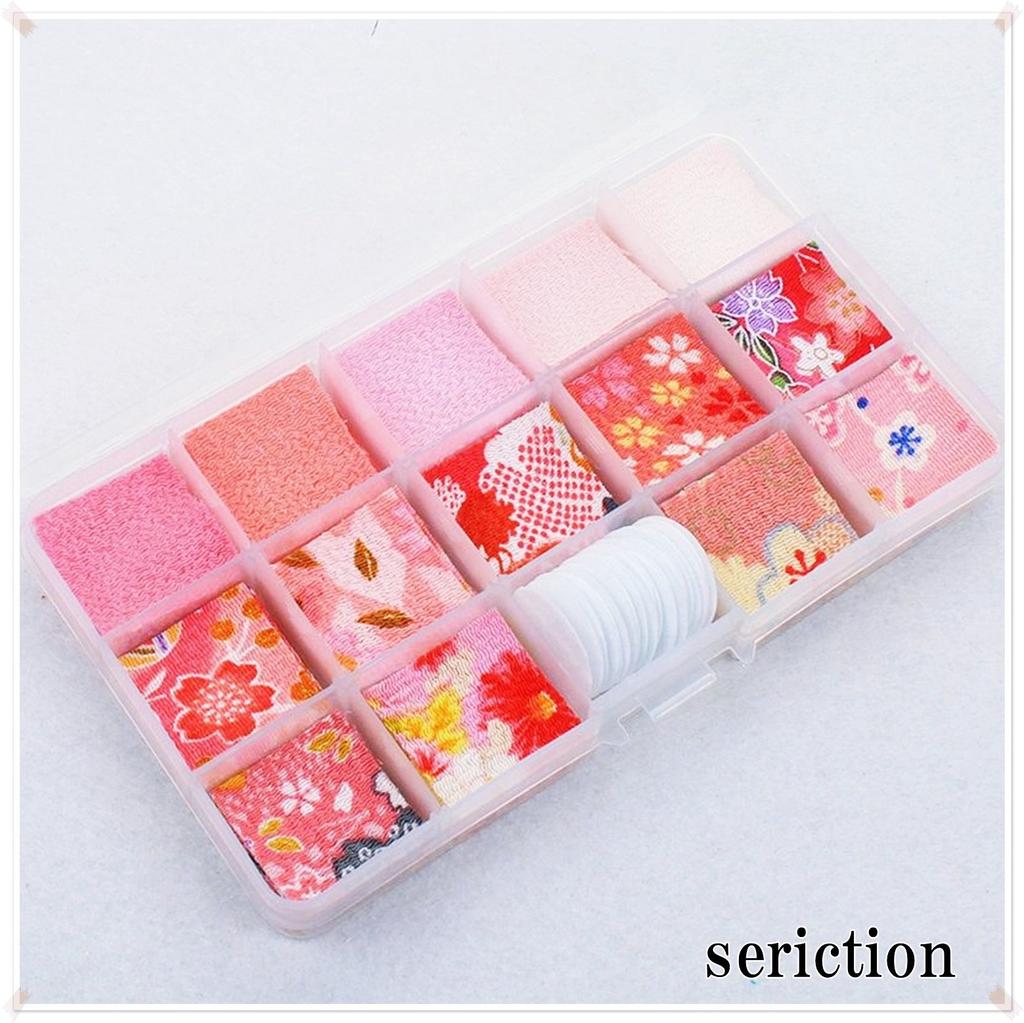 Chirimen Tsumami Zaiku Mini Stoffset Japanische Handarbeit DIY Haar Kleine Bastelarbeit Floral Unifarben Japanischer Kimono Rosa [seriction] (Inklusive Pinzette) -