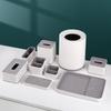 Hotel Bathroom Essentials Set: Washstand Tray, Disposable Toothbrushes, Tissue & Tea Box, Remote Holder