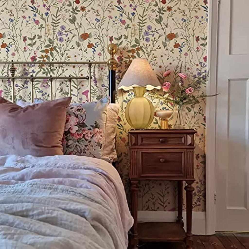 Floral Peel and Stick Wallpaper Farm Floral Wallpaper Wildwood Self Adhesive Wallpaper for Home Bedroom Cabinets Wall Decor