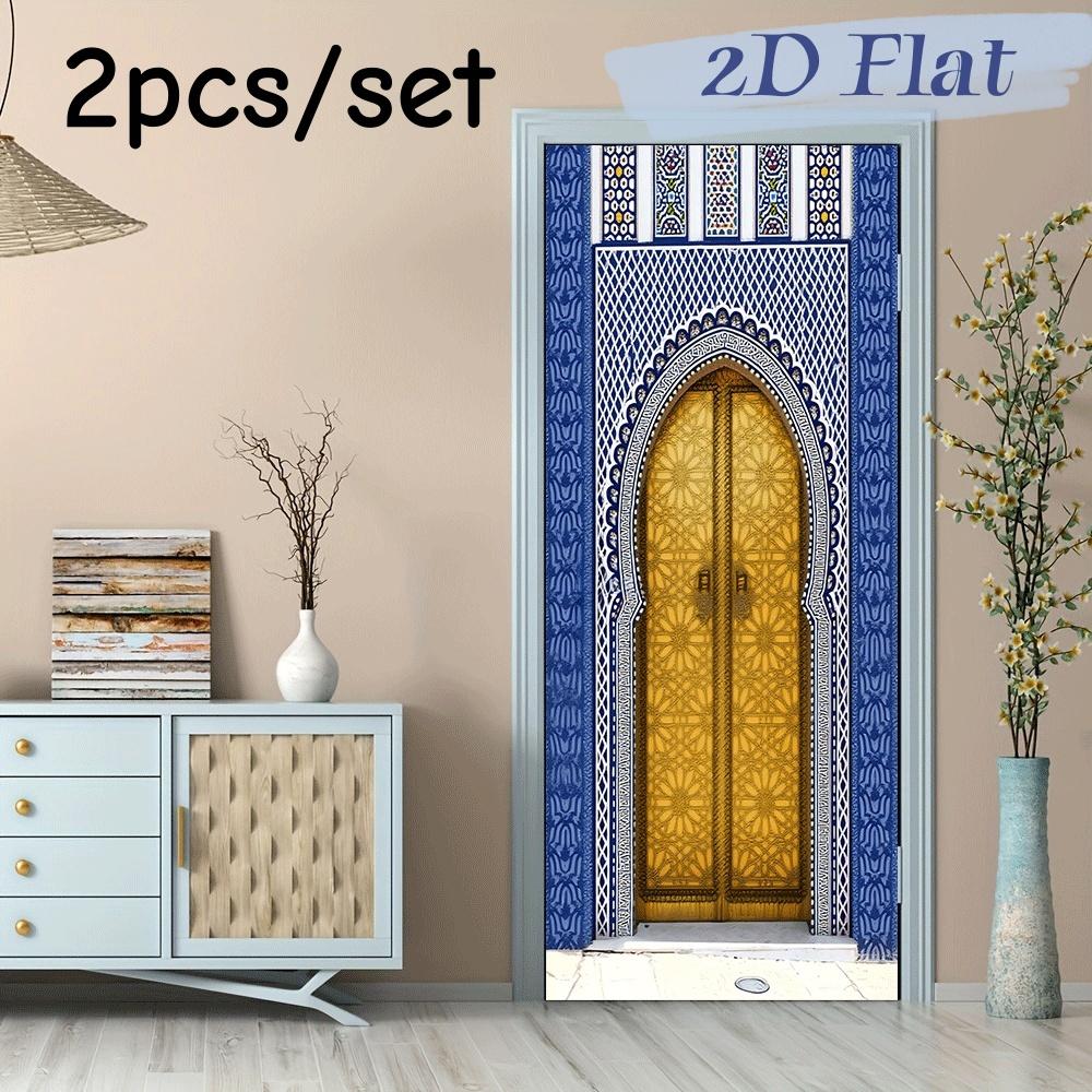 

2pcs Moroccan Royal Palace Art Wall Stickers Gold Carving Arches Stickers Living Room Entrances Corridors Background Wall Decora (as the picture,38.5x200cmx2)