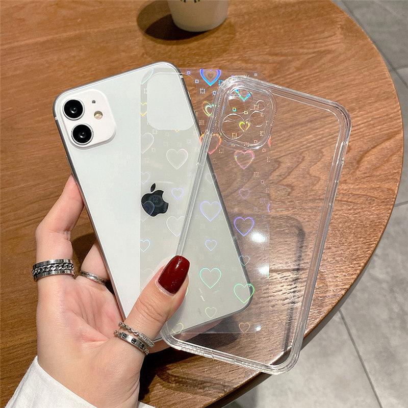 Gradient Rainbow Laser Cases For Iphone X Xs Max Xr Transparent Soft Fundas For Iphone 11 Xr 6s 7 8 Plus 12 Clear Acrylic Covers