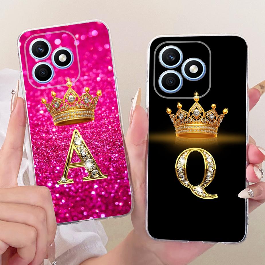 For Honor X8D Case New Fashion Crown Letters Cover 6.77'' Soft Silicone Phone Case For Honor X8d X 8d HonorX8d Back Cover Fundas