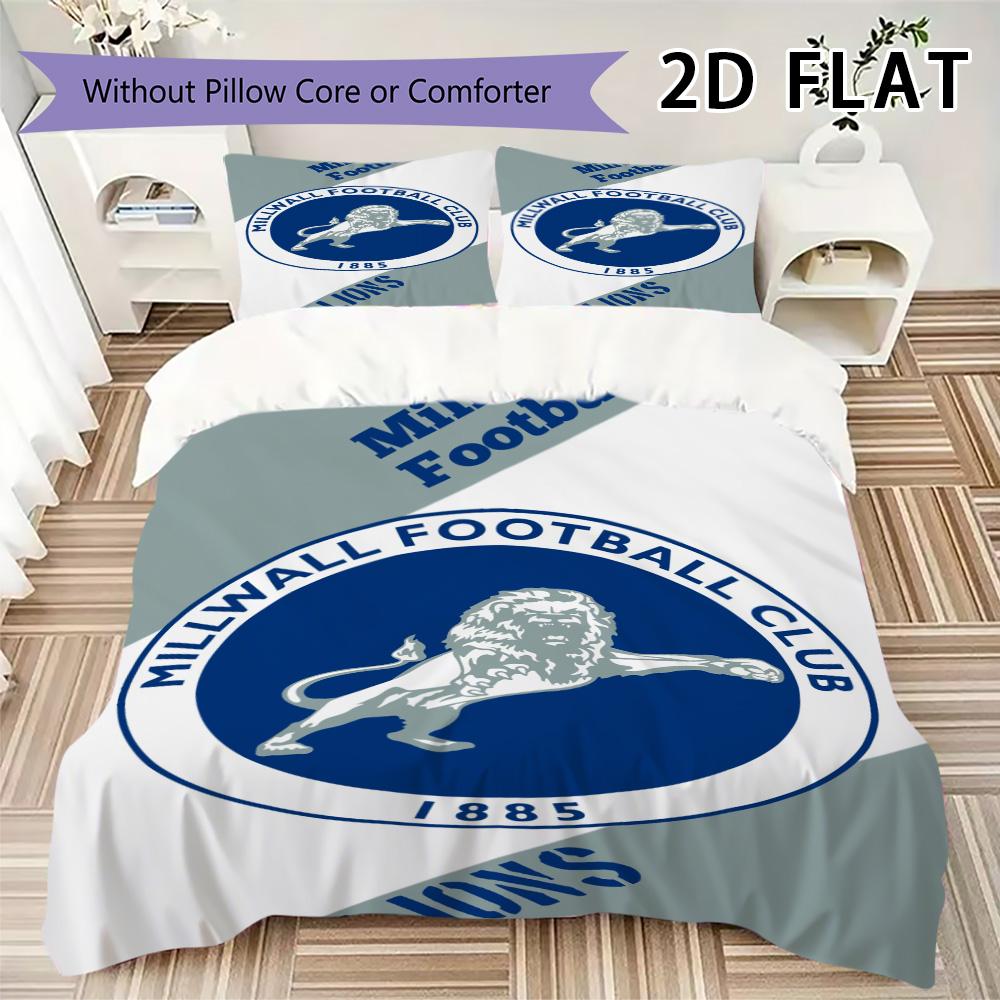 Millwall FC Set Copripiumino Trapuntato Coperta Trapuntata Federa Decorazione per la Casa Regalo di Compleanno (1 * copripiumino + 2 * federe senza imbottitura)