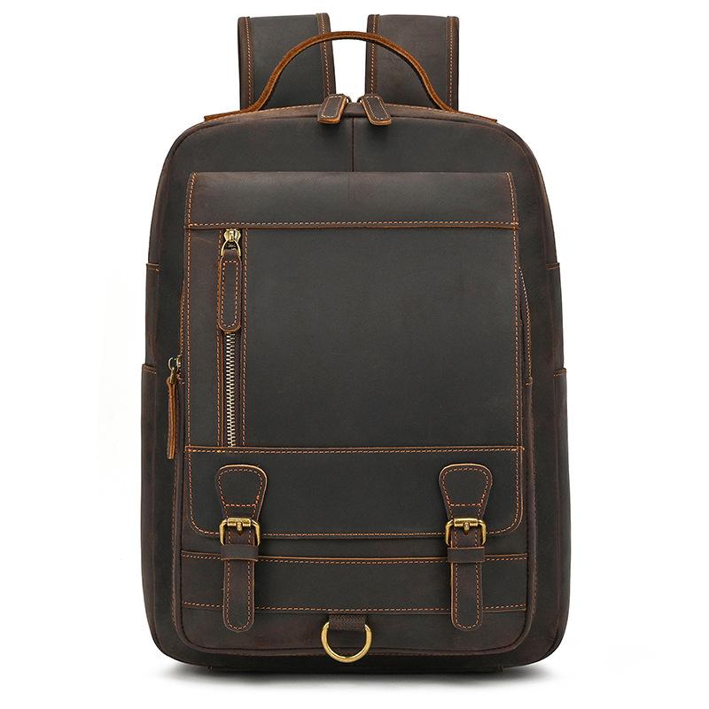 Vintage Men's Backpack Crazy Horse Leather Backpack
