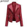 BITCED Spring/Autumn Women's Leather Jacket - Short Fit, Slim-Cut, Lightweight Leather Coat, Biker Style