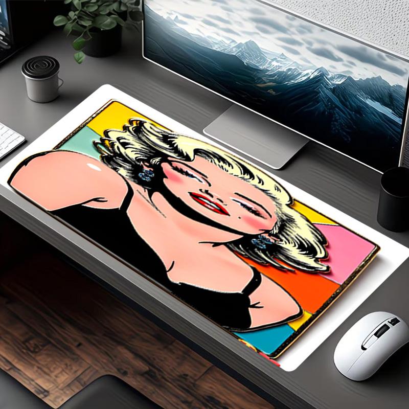 Marilyn Monroe Print Mouse Pad, for Keyboard Pad Laptop PC Mat for Office Home Use, Desk Decor, Perfect Birthday Gift for Gamers