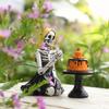 Cake Eating Skeleton Ornaments Skeleton Girl Eating Cake Figurine for Halloweens Party Decoration