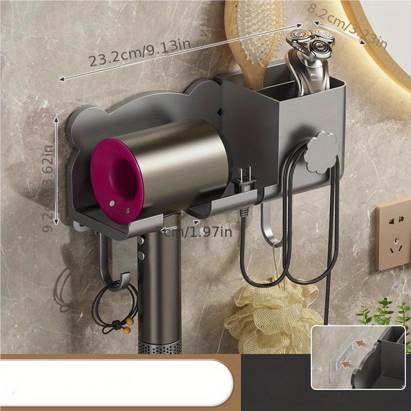 

1 шт. стильный и прочный фен из АБС-пластика и стеллаж для хранения бритв для организации ванной комнаты серый