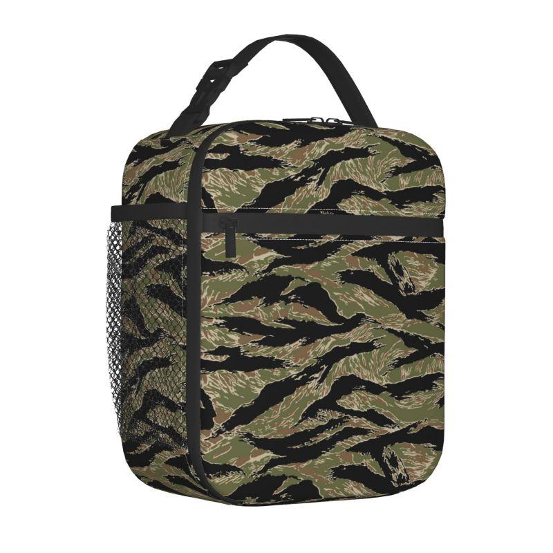 Tiger Stripe Camouflage Military Camo Lunch Bags Insulated Bento Box Portable Lunch Tote Resuable Picnic Bags Cooler Thermal Bag