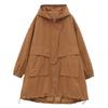 2024 Plus-Size Mid-Length Hooded Trench Coat for Women: Loose, Casual, and Fashionable Spring/Autumn Style Outerwear for Moms.