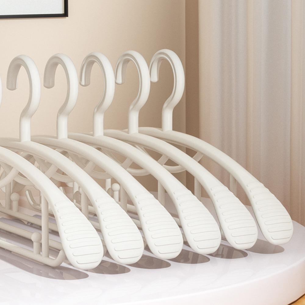 5 Pcs/Set Plastic Non-slip Clothes Hanger Wide Shoulder Adult Size Plastic Clothes Hanger Thickened Clothes Drying Rack