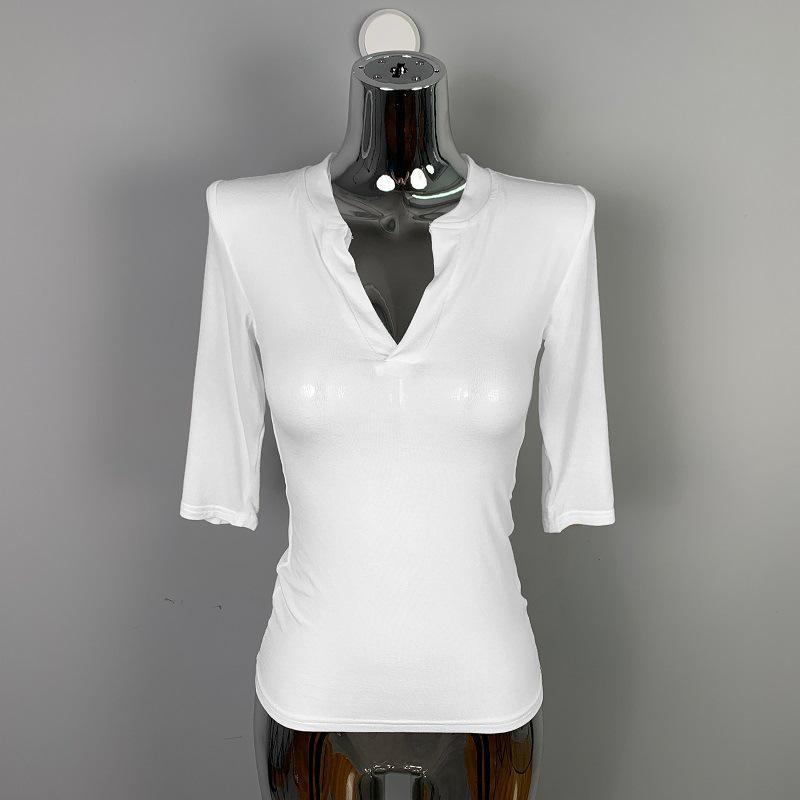 

Женская корейская осенняя полупрозрачная футболка Lianda Slim-Fit с полуоткрытым воротником One Size