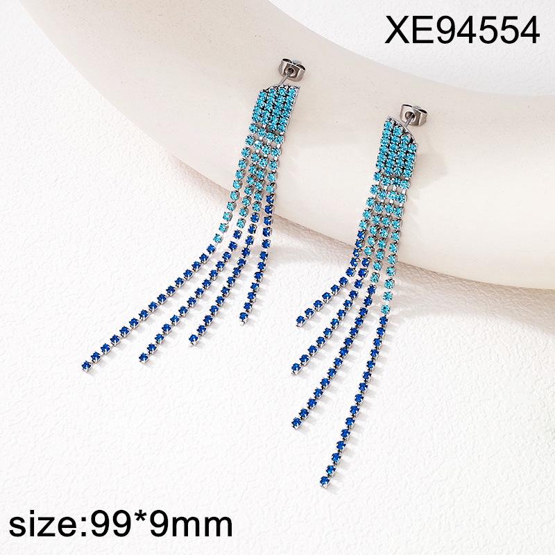 Elegant Rhinestone Tassel Earrings: Versatile Long Crystal Dangle for Women