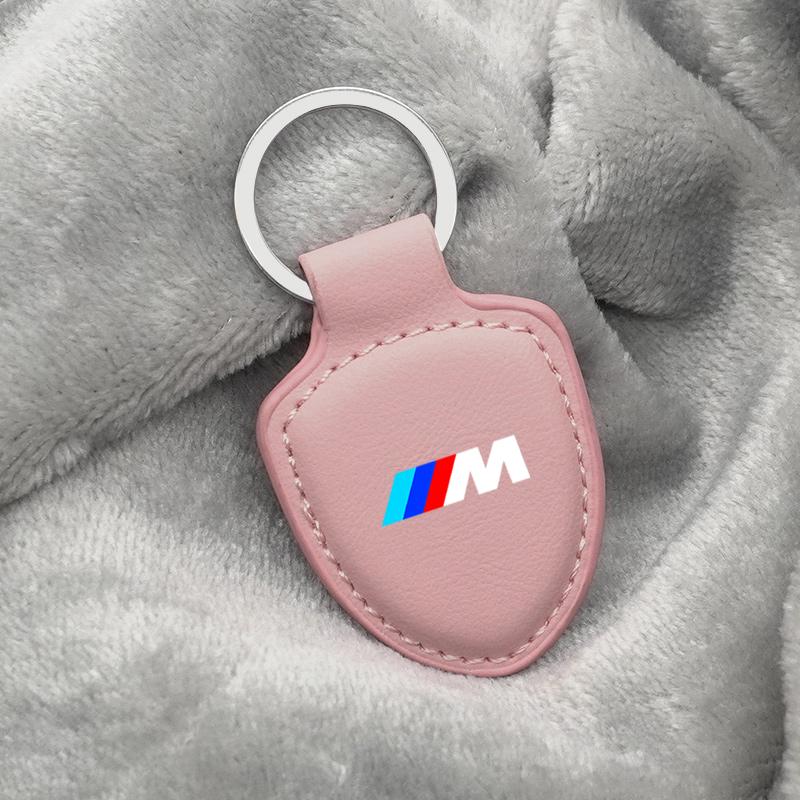 Leather Metal Keyring Key Chain Ring Car Logo Keychain For BMW M Performance E46 E90 E60 F10 F30 E39 E36 F20 E87 G30 E92 E91 X5 fsbm73