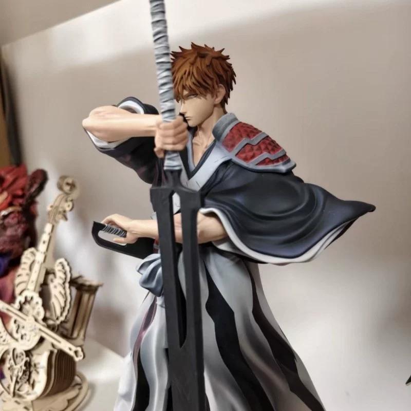 35cm Bleach Dual Blades Ichigo Kurosaki Figure Thousand-Year Blood War Anime Statue Desktop Ornament Collect Model Toy Boys Gift