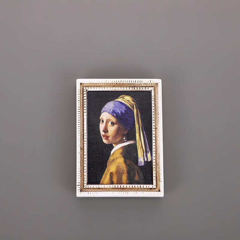 Magnet de frigider din rășină 3D: Pictură Faimoasă Autocolant Personaj Retro