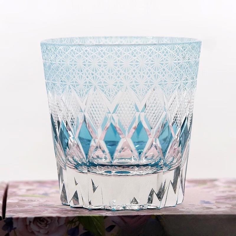 Hand-Carved Edo Kiriko Crystal Whiskey Glass