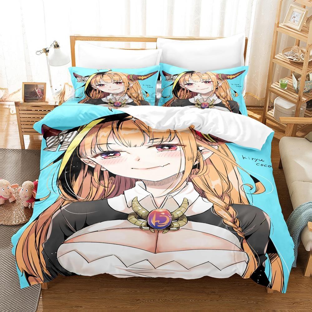3D Printing Anime Kawaii Girls Kiryuu Coco Bedding Set Single Twin Full Queen King Size Bed Set Teenager Bedroom Duvetcover Sets
