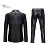 2Pcs/Set Men Suit Coat Pants Set Lapel Long Sleeve Single Breasted Suit Jacket Long Pants Set Golden Stamping Business Suit
