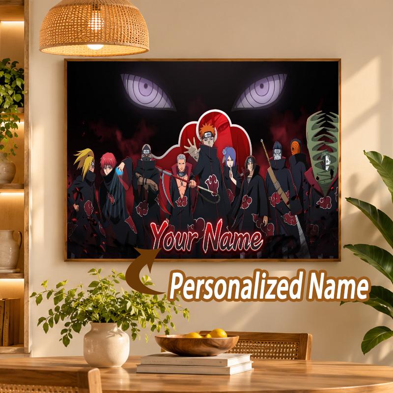Akatsuki Naruto Custom Name Diamond Painting Personalized 5D Full Drill DIY Diamond Art Home Decor