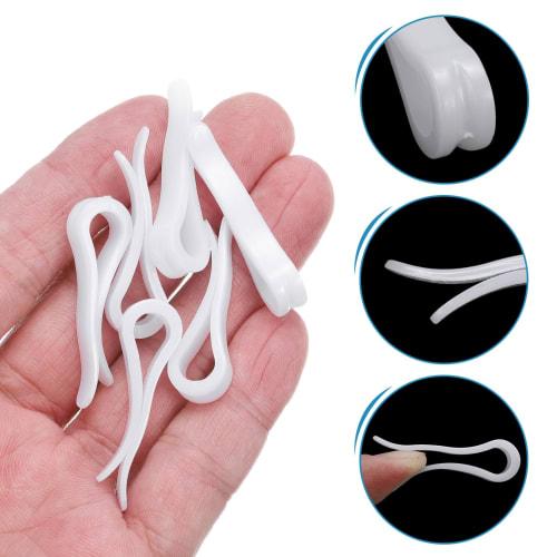 Uxcell Durable Plastic Crocodile Clips, 38mm Long, White, U-Shaped, for Shirt Clips, Ties, Pants, Socks, and Clothes, Pack of 30