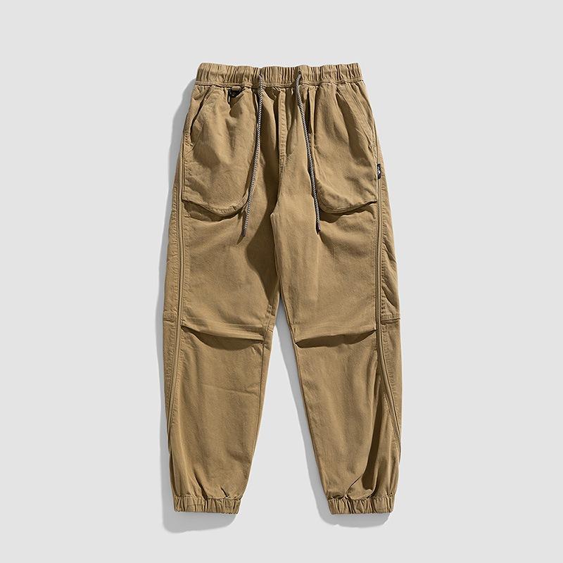 Summer new wide-version overalls men's high-end loose sweatpants men's pants casual high-end men's pants trendy brand