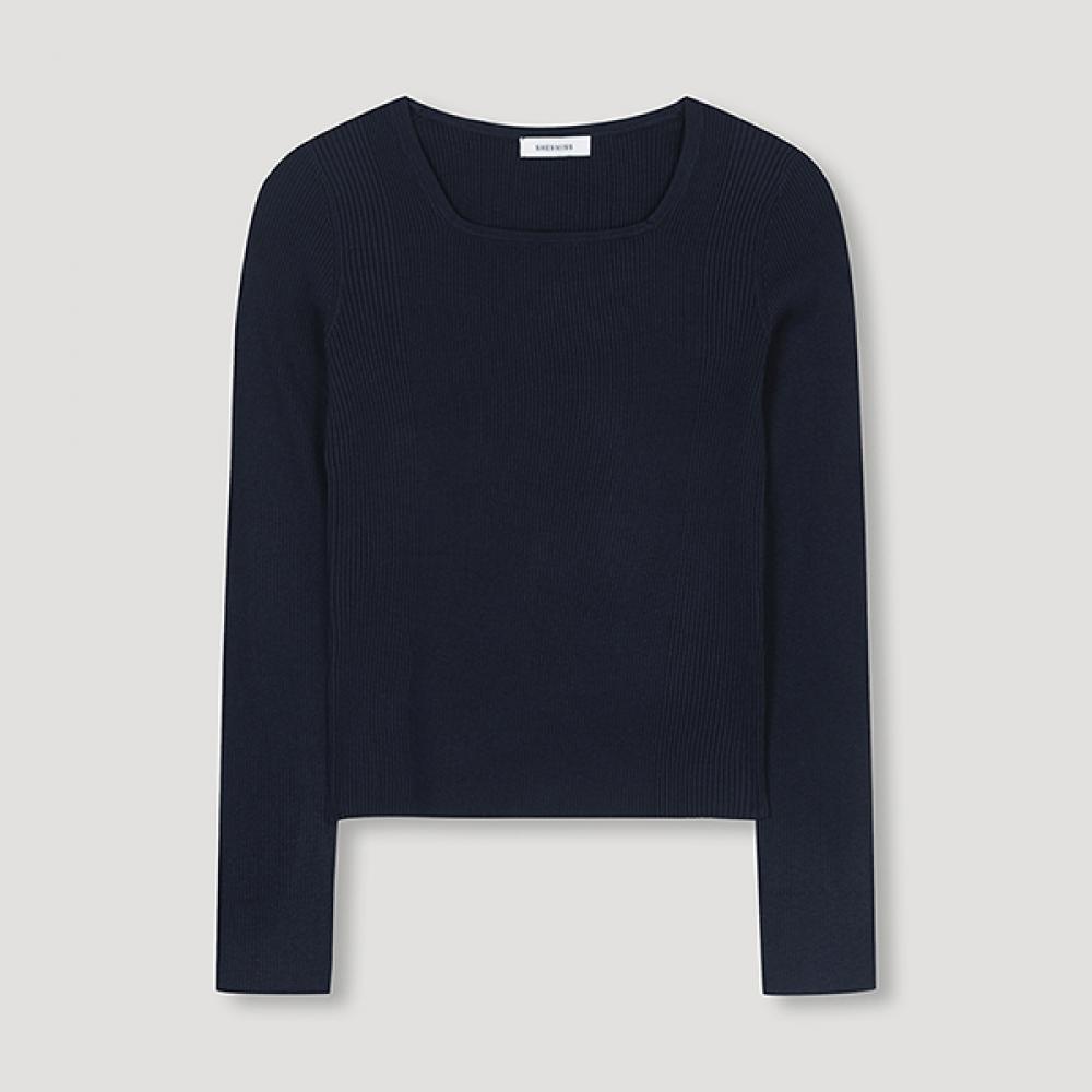 

She S miSS Square Neck Rib Knit Top SSkpon32050 Dn DARK NAVY/55