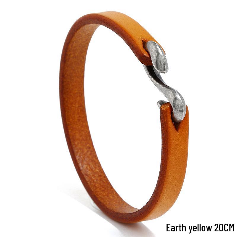 Men's European & American Retro Leather Punk Rock Bracelet
