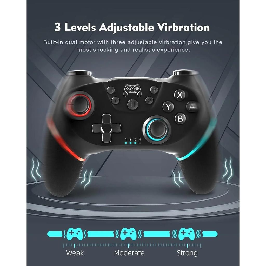 Wireless Gamepad with Adjustable Turbo and Dual Vibration Functions for Switch/Switch Lite/Switch OLED