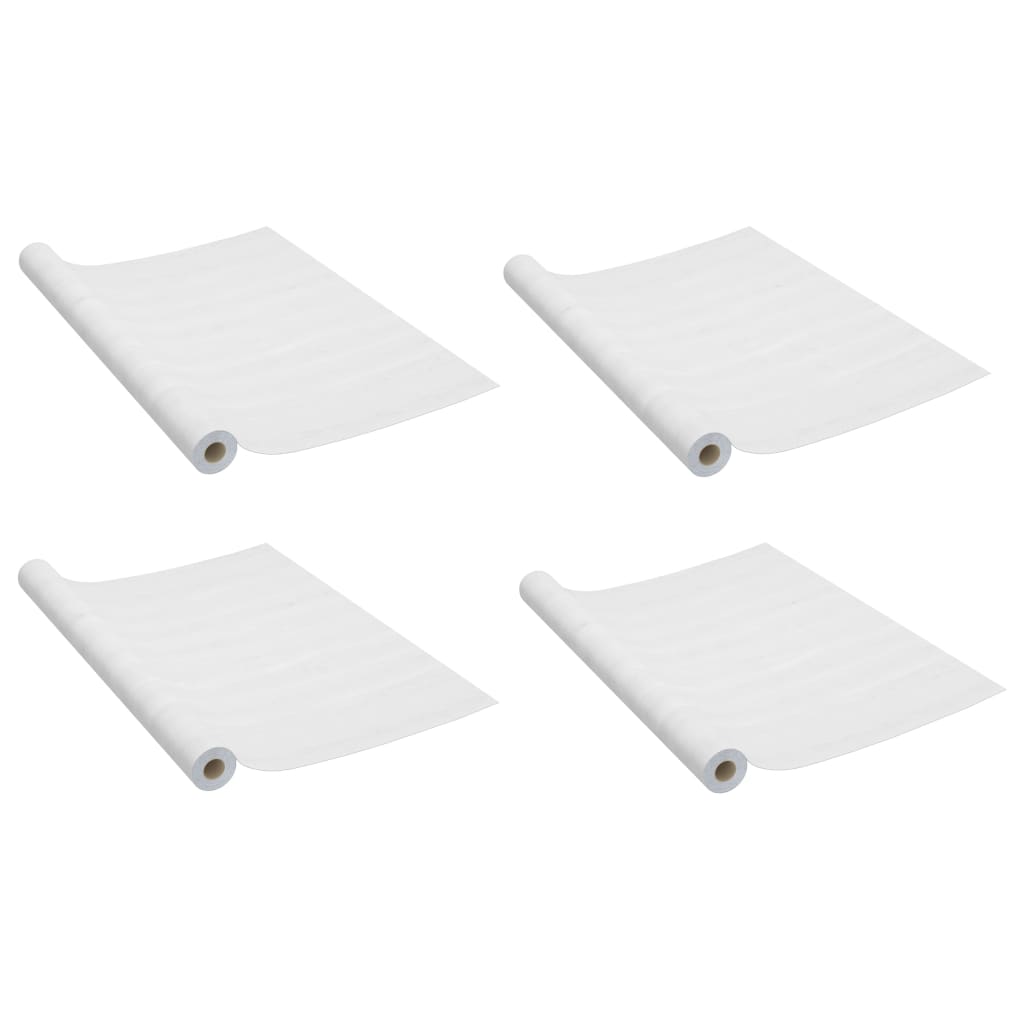 Self Adhesive Door Films 4 pcs White Wood Effect 210 x 90 cm PVC