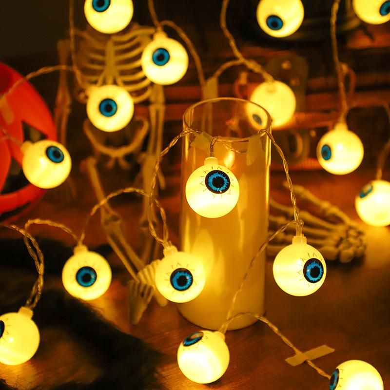 1.5m 10Led Halloween Light String Pumpkin Skull Eye Balls Ghost Festival Party Lantern Trick Or Treat Happy Halloween Day Decor