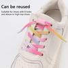 1Pair Glitter Shoelace Rainbow Elastic Laces Sneakers No Tie Shoelace Innovation Flat Shoe Laces Without Ties for Kid and Adult