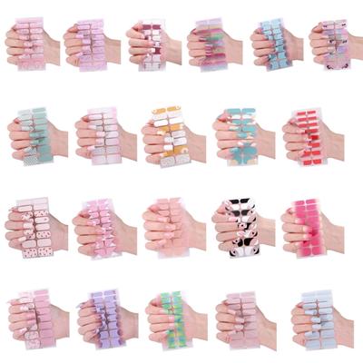 French Tip Gels Nail Strips Glittering Gels Nail Sticker Lovely Nails Polish Strips Gels Nail Wrap Nail Art Sticker